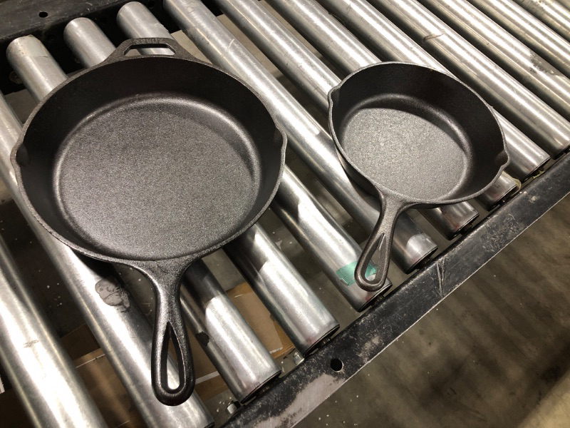 Photo 1 of 2 CAST IRON PANS -8" X 8" AND 10" X 10"