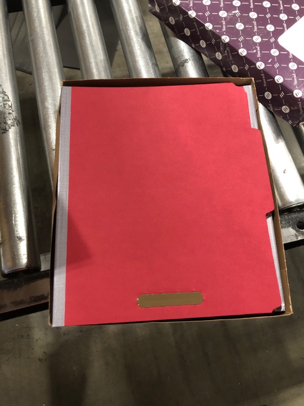 Photo 3 of Smead 100% Recycled Pressboard Classification File Folder, 2 Dividers, 2" Expansion, Letter Size, Bright Red, 10 per Box (14061)