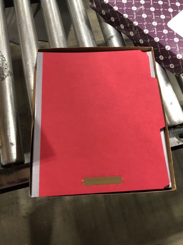 Photo 3 of Smead 100% Recycled Pressboard Classification File Folder, 2 Dividers, 2" Expansion, Letter Size, Bright Red, 10 per Box (14061)