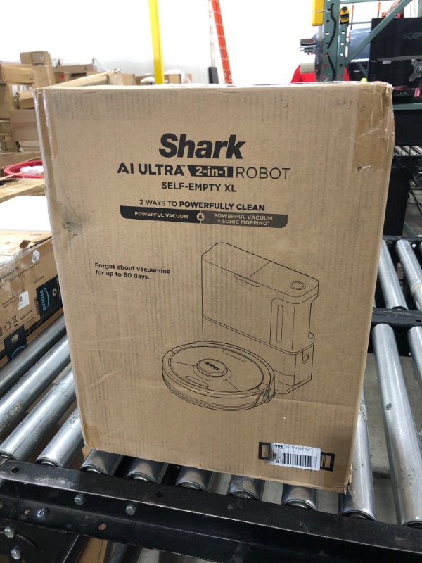 Photo 2 of Shark AI Ultra 2in1 Robot Vacuum & Mop with Sonic Mopping, Matrix Clean, Home Mapping, HEPA Bagless Self Empty Base, CleanEdge Technology, for Pet Hair, Wifi, Works with Alexa, Black/Gold (AV2610WA) Black/Gold True HEPA Self-Empty Base Precision Edge Mapp