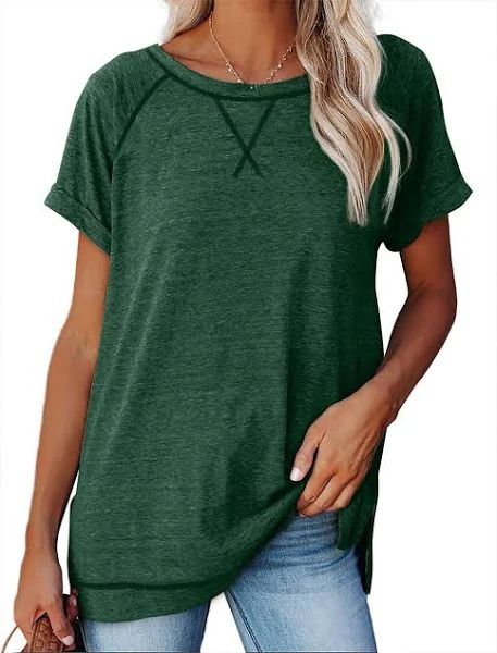 Photo 1 of Acelitt Women Summer Crewneck Short Sleeve Lightweight Casual T Shirt Blouses Tops SIZE LARGE