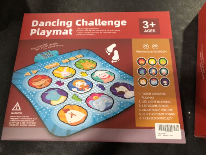 Photo 1 of WWTuudsum Dance Mat-Kids Dance Mat-4-8 Year Old Girl Gifts-Dance Mat with LED Lights, Built-in Music, Adjustable Volume, 5 Game Modes (Animal Style)