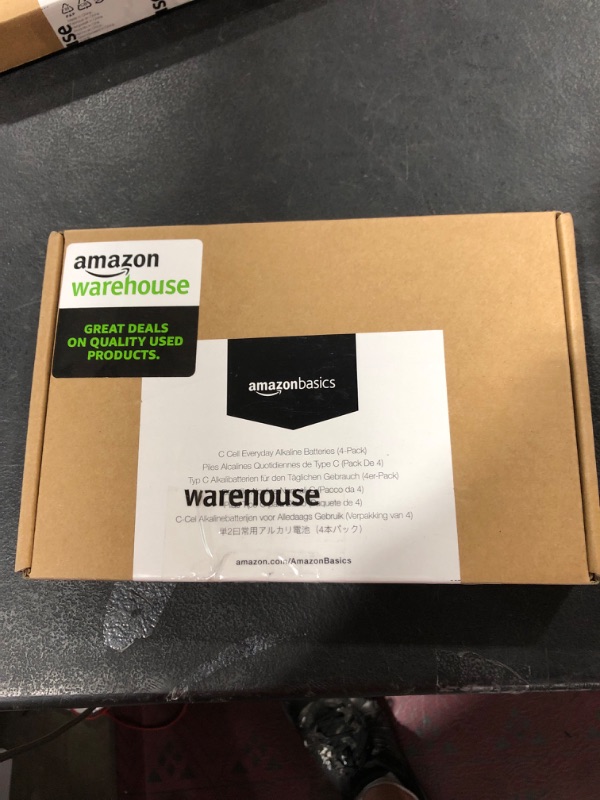 Photo 1 of Amazon Basics 4 Pack C Cell All-Purpose Alkaline Batteries, 5-Year Shelf Life, Easy to Open Value Pack 4 Count 1 Count (Pack of 4)