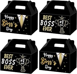 Photo 1 of 16Pcs Happy Boss Day Party Favor Boxes,Boss Party Favors Give Aways Decoration Birthday Party Supplies for Boss Office Decor
