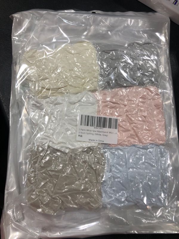 Photo 1 of 12pcs Wrist Bands for Washing Face, Liubeili Wrist Towels Bands, Microfiber Wristband for Washing Face Absorbent Wrist Sweatband for Women Prevent Liquid from Spilling White, Grey
