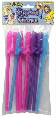 Photo 1 of 16 Pack - Dicky Sipping Straws (10 Straws Each)
