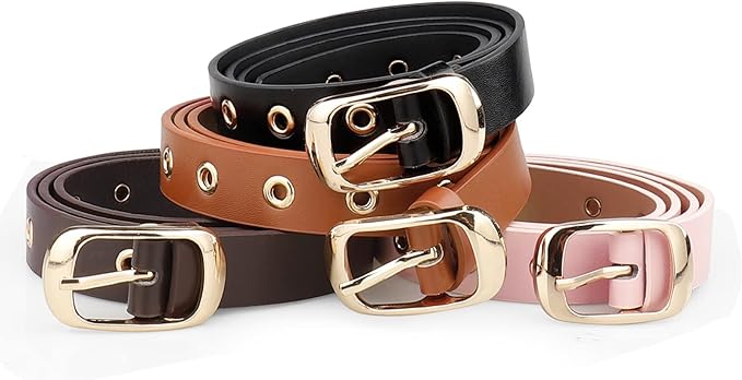 Photo 1 of 3 Pack RUILAIBO Leather Women Belts Fahion Waist Belt for Dresses Jeans Gloden Buckle (Up to 35 Inch)
