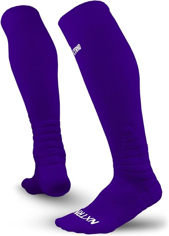 Photo 1 of 2-Pack of Nxtrnd Multi-Sport Tube Socks, Baseball Socks, Softball Socks (Purple, L/XL)
