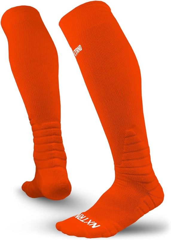 Photo 1 of 2-Pack of Nxtrnd Multi-Sport Tube Socks, Baseball Socks, Softball Socks (Orange, L/XL)
