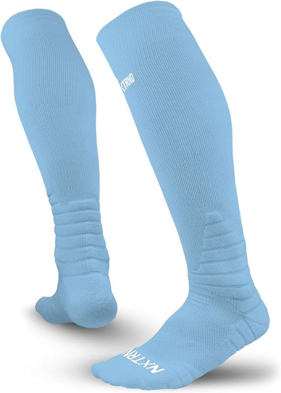 Photo 1 of 2-Pack of Nxtrnd Multi-Sport Tube Socks, Baseball Socks, Softball Socks (Columbia Blue, L/XL)
