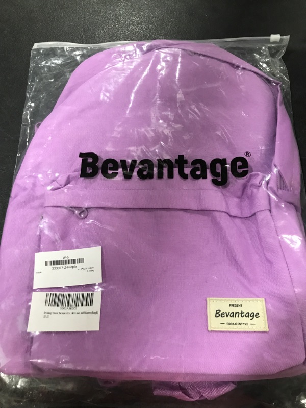 Photo 2 of Bevantage classic backpack, anti splashing, casual daily travel, laptop backpack (Purple)
