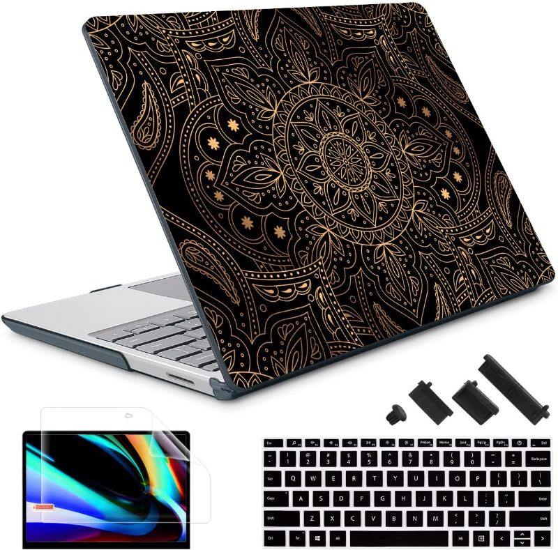 Photo 1 of May Chen for 13.5 inch Microsoft Surface Laptop 3/4/5 with Metal Palm Rest Models: 1951/1868 (2022 2021 2019 Release), Hard Shell Case with Screen Protector + Keyboard Cover + Dust Plug, Mandala
