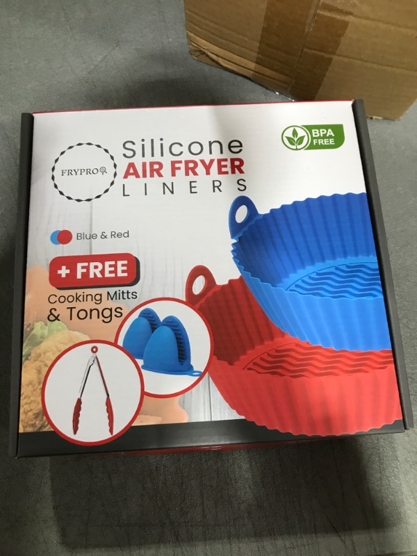 Photo 2 of 2 PACK Air Fryer Silicone Liners Pot for 3 to 6 QT, Air Fryer Liners Reusable, AirFryer liners silicone, Reusable silicone air fryer liners Silicone air fryer basket Air fryer liners silicone