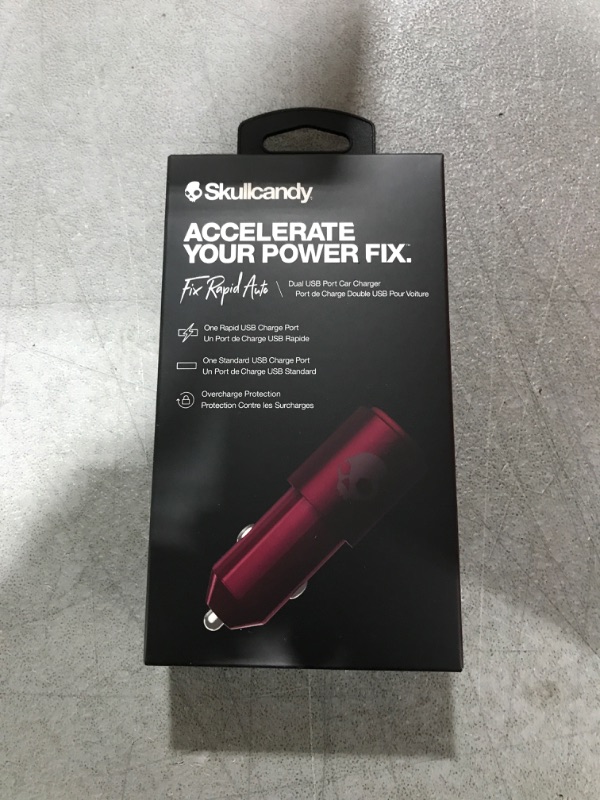 Photo 2 of Skullcandy Fix Rapid Auto AC Adapter with Dual USB Port - Deep Red Dual USB Adapter Deep Red