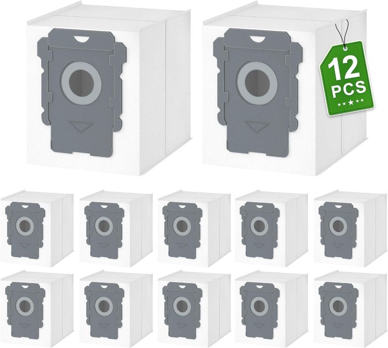 Photo 1 of 12 pack Replacement Roomba Vacuum Bags Compatible with irobot Roomba i3, i3+,i7, i7+, j7, j7+,i7plus, i4, i4+,i6, i6+, i8, i8+,s9, s9+, s9plus,I & S & J Series Automatic Dirt Disposal Bag…
