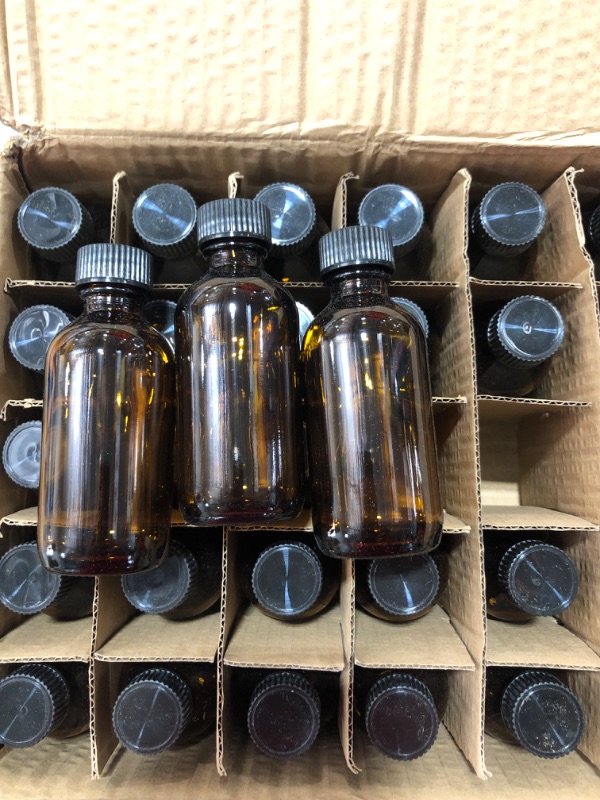Photo 1 of 30ct amber glass containers 
