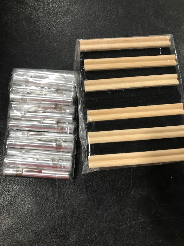 Photo 2 of 12 Sets Aluminum Alloy Chalk Holder and Felt Wood Chalkboard Eraser 12 Teacher's Pen Style Chalk Clip Clutch 12 Felt Campus Style Erasers Blackboard Eraser Cleaner for Duster School Student Teacher