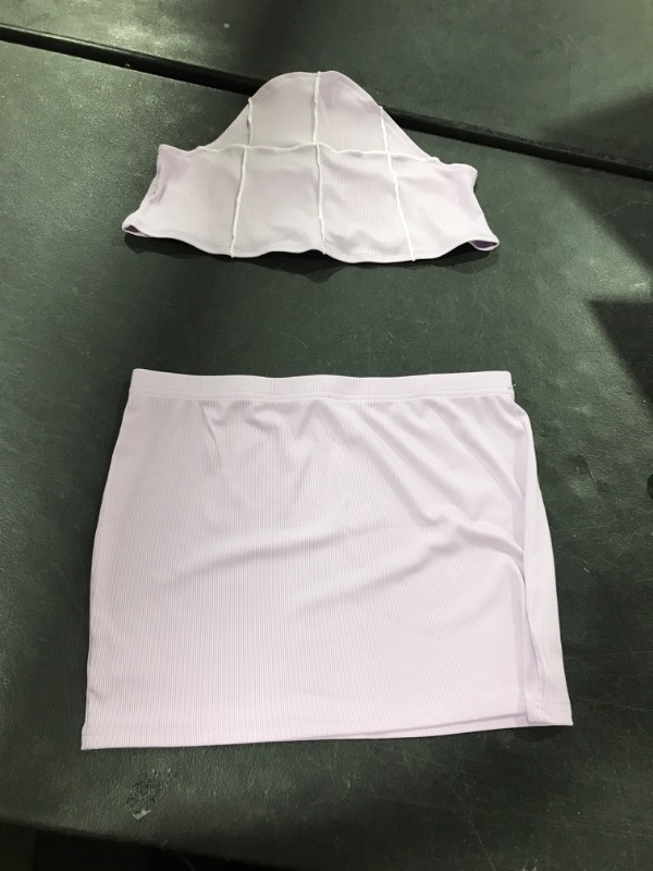 Photo 1 of (L) Womens Skirt and Top Lilac Color