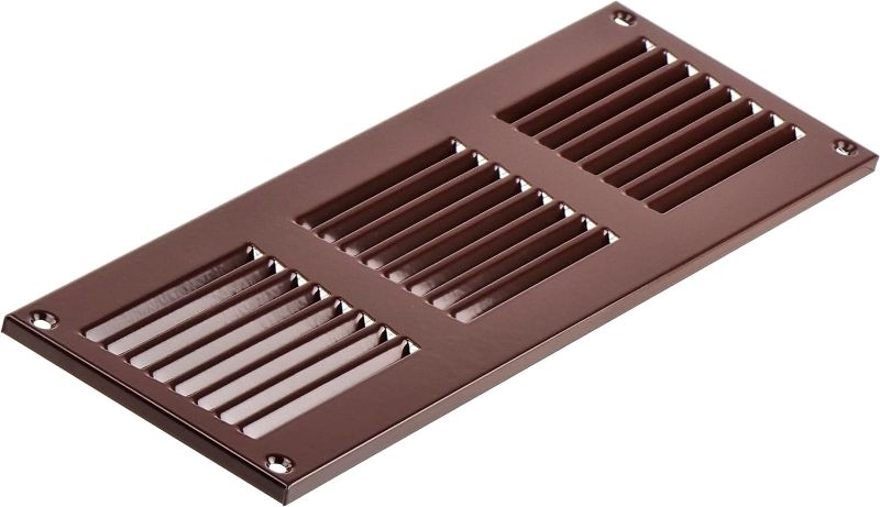 Photo 1 of 11x2 inch Brown Metal Air Vent Grille Cover with Insect Mesh - Ventilation Cover