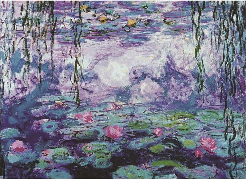 Photo 1 of 1000 Pieces Jigsaw Puzzles for Adults Pond Water Lily by Claude Monet Art Oil Paintings Waterlilies Family Puzzle Game 20"x27" 