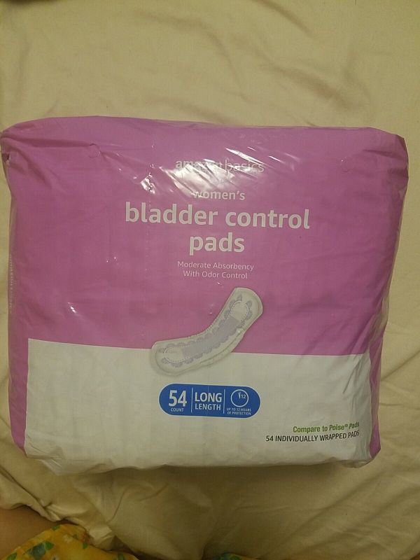 Photo 1 of 2 pack:NEW Amazon basic Womens Bladder Control Pads 54 Count Long 12 Hrs Wrapped