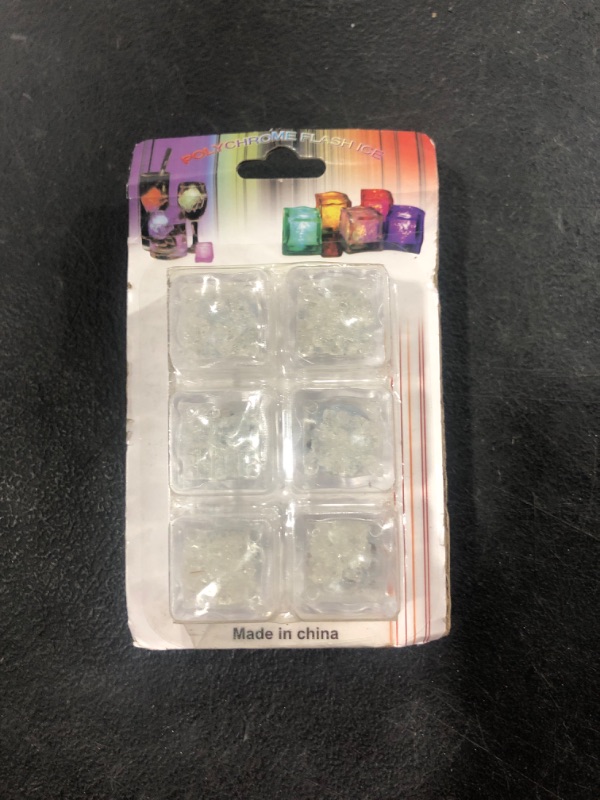 Photo 2 of (12 Pack) Light-Up LED Ice Cubes with Changing Lights and On/Off Switch (White)