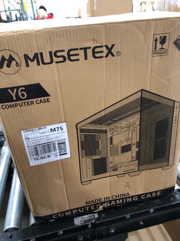 Photo 1 of MUSETEX ATX PC Case,5 PWM ARGB Fans Pre-Installed,360MM RAD Support,Type-C Gaming PC Case,270° Full View Tempered Glass Mid Tower PC Case,Pure White ATX Computer Case,Y6