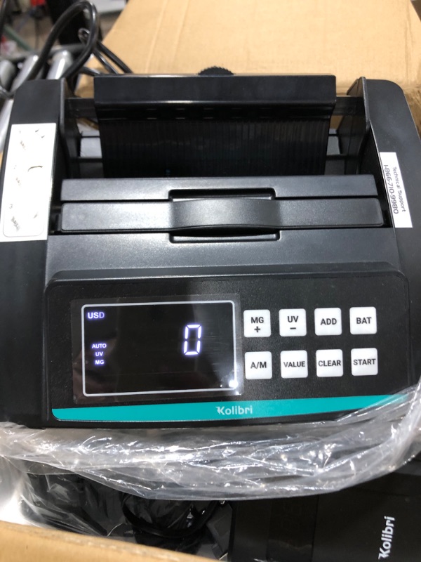 Photo 2 of Kolibri Money Counter Machine - 1,500 bills per min, advanced counterfeit detection, set up in minutes, Add and Batch Modes, Cash Counter with LCD Display,3-year warranty - 24/7 US customer support Pack of 1