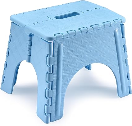 Photo 1 of 2 Lb. Depot Folding Stepping Stool - Collapsible Seating, Footstools - Foldable Plastic Adult Stool- Suitable for Indoor & Outdoor Use - Lightweight, Portable & Easy-to-Use 9-inch Height
