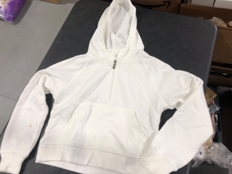 Photo 1 of 1/4 Zip White Hoodie Size M 