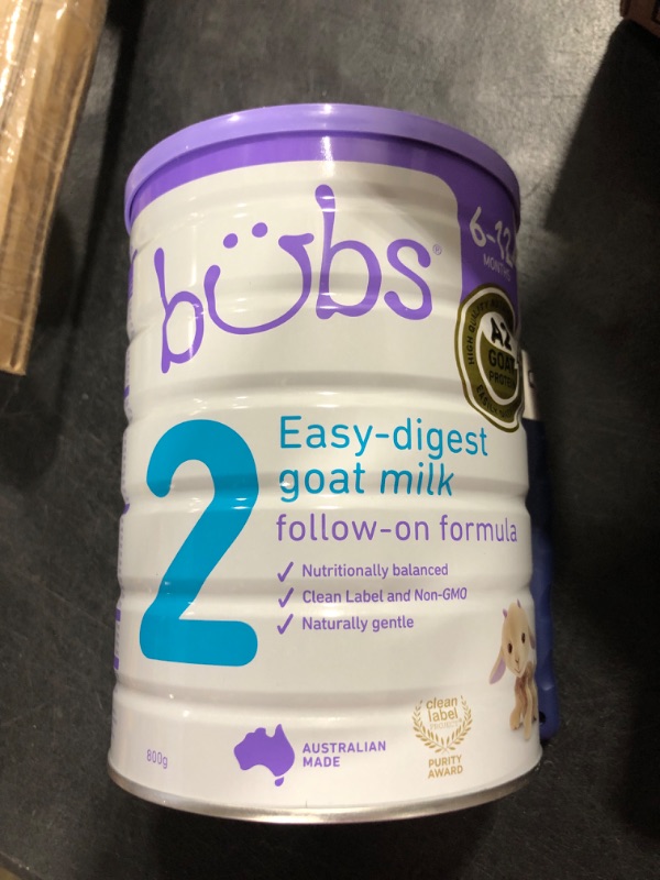 Photo 1 of Bubs Goat Milk Follow-On Formula Stage 2, Babies 6-12 months, Made with Fresh Goat Milk, 28.2 oz Use By 2025