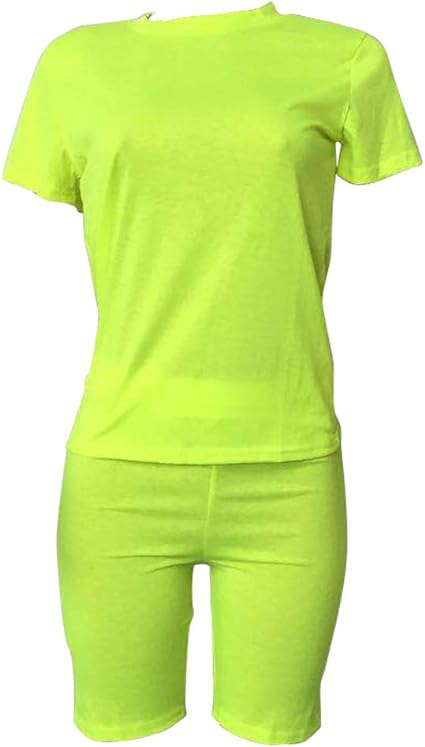 Photo 1 of (M) Two Piece Outfits for Women Summer Casual Short Sleeve T-Shirt Sets Active Sportswear Tracksuits Yoga Clothes Sweatsuits