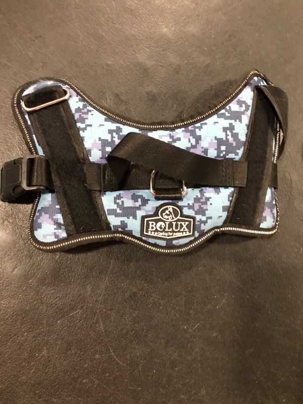 Photo 2 of (S) Bolux Dog Harness, No-Pull Reflective Dog Vest, Breathable Adjustable Pet Harness with Handle for Outdoor Walking - No More Pulling, Tugging or Choking (Blue Camo, S)