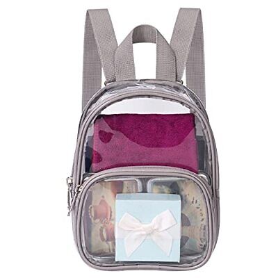 Photo 1 of Clear Mini Backpack Stadium Approved, Water proof Transparent Mini Backpack for Work, Security Travel, Concert & Sport Event (grey)