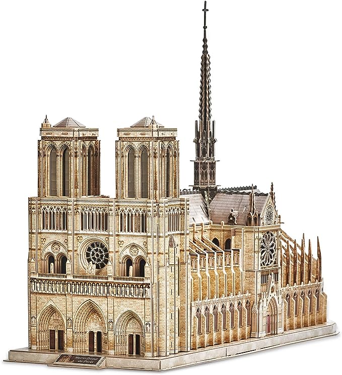 Photo 1 of 3D Puzzles for Adults - Large Notre Dame de Paris 3D Puzzle - Half-Opening Architecture, Enjoy Interior Views - Anniversary, Christmas, Religious Gifts - 293 Pieces
