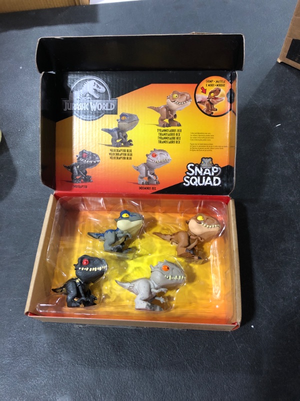 Photo 2 of ?Jurassic World Dinosaur Snap Squad Collectibles for Display, Play and Snap On Feature for Attaching to Backpacks, Lunch Packs and More [Amazon Exclusive]