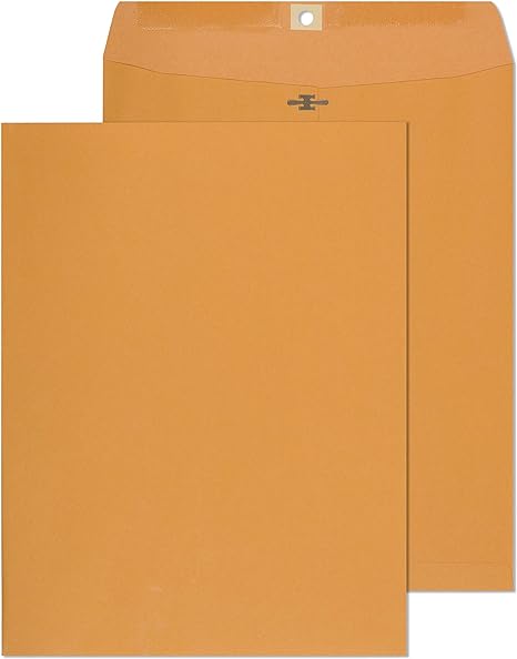 Photo 1 of Clasp Envelopes - 10x13 Inch Brown Kraft Catalog Envelopes with Clasp Closure & Gummed Seal – 28lb Heavyweight Paper Envelopes for Home, Office, Business, Legal or School 15 Pack 10x13, Brown Kraft
