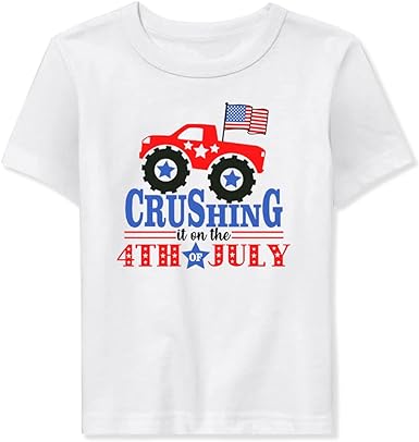 Photo 1 of 4th of July Toddler Baby Boys Girls T-Shirt Kids Funny Letters Print Patriotic Cotton Independence Day Top