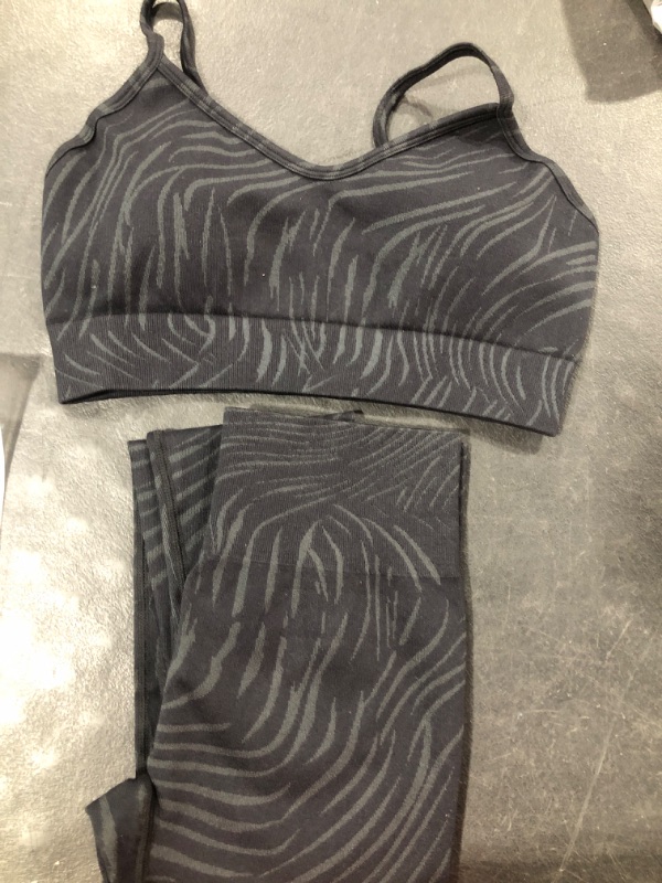 Photo 1 of (M) Workout Outfits Set for Women 2 Pieces Sport Bra High Waist Yoga Leggings,Fitness Spaghetti Strap Seamless Yoga Set