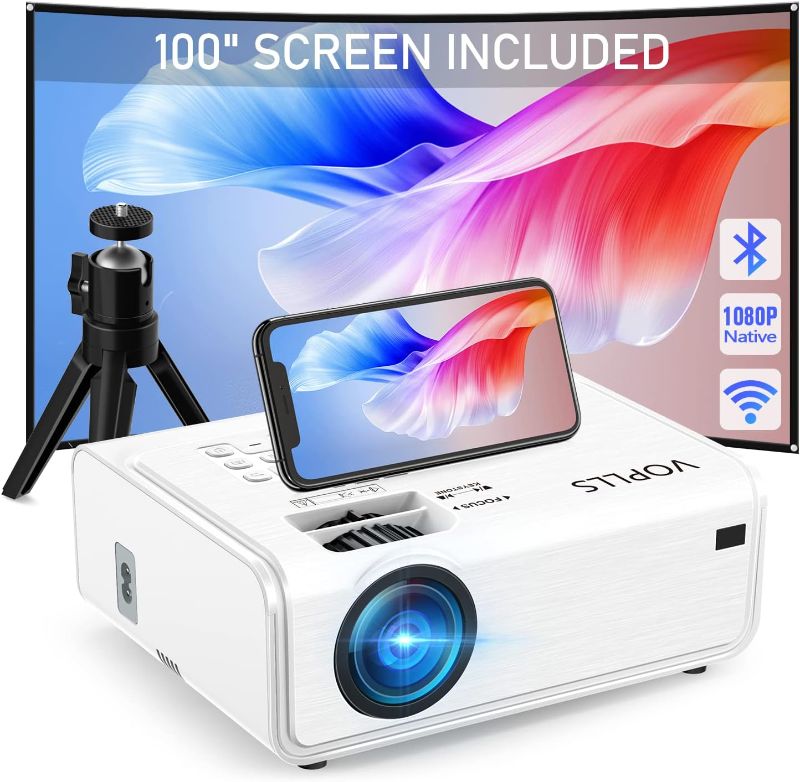 Photo 1 of Electric Keystone] Projector with WiFi and Bluetooth, 2023 Upgraded VOPLLS 5G Native 1080P Projector, 500 ANSI Outdoor Projector 4K Support, ±50°Zoom, Compatible with TV Box/PS5/iOS/Android Phone