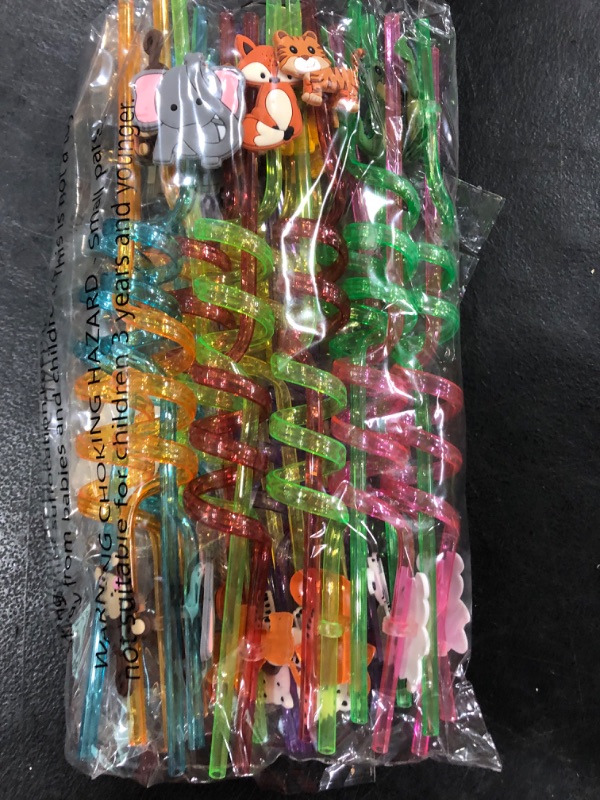 Photo 1 of 24 pieces Reusable Jungle Safari Straws