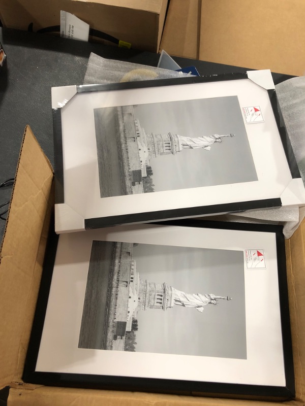 Photo 1 of ENJOYBASICS 11x17 Picture Frame Black Poster Frame,Display Pictures 8x12 with Mat or 11x17 Without Mat,Wall Gallery Photo Frames,2 Pack Black 11x17