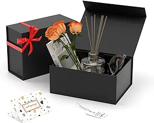 Photo 1 of  International Certification, 2Pack Large Magnetic Gift Box 9.8x7.5x4.3 inches Black Gift Boxes with Lids for Presents Empty Luxury Packaging Box with Ribbon for Bridesmaid/Groomsmen Proposal Birthdays Bridal Gifts Weddings 