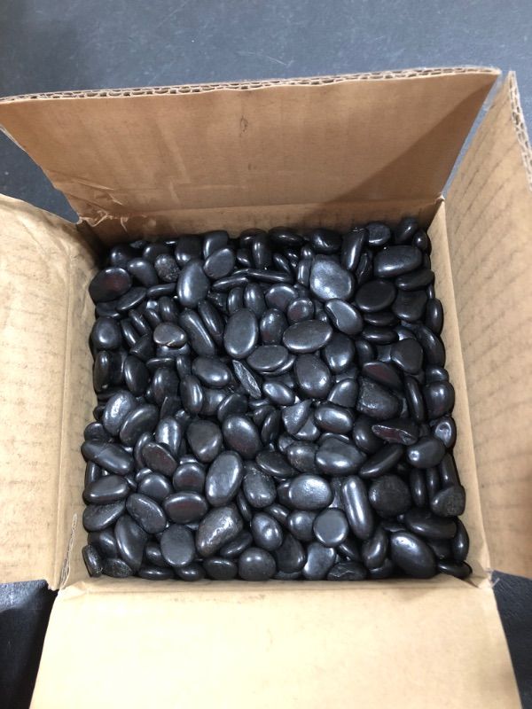 Photo 2 of 5 Pounds River Rocks for Plants,0.4" - 0.6" Black Stones for Garden Landscaping,Aquarium Rocks Black,Landscaping Rocks for Fish Tank,Black Pebbles for Plants, River Rocks for Vases, Garden, Aquarium
