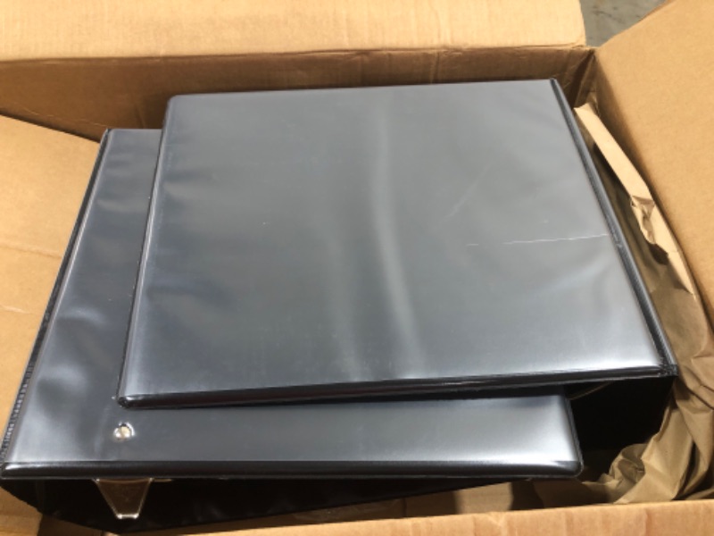 Photo 1 of 3 Ring Binder, 2 Pack of 6 Inch Capacity D Ring Binders, 8.5" x 11" Presentation Folder View Binder with Pockets, Durable Non-Stick Customizable Clear View Cover for Documents, Files, Projects (Black)