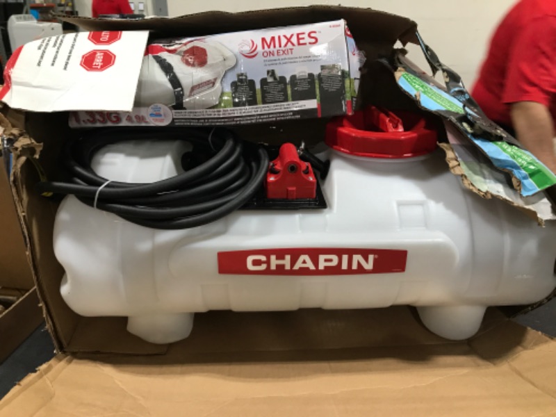 Photo 2 of Chapin International 97361 Mixes on Exit-First-Ever Clean-Tank ATV Spraying System, 15-Gallon Sprayer, Translucent & Chapin 6-7781 3-Nozzle Poly Boom Wand