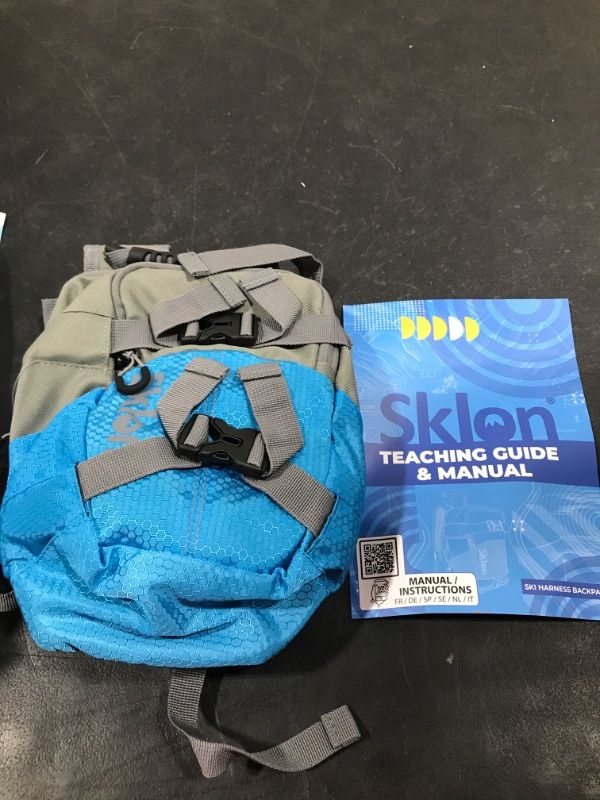 Photo 2 of Sklon Ski and Snowboard Harness Trainer Backpack for Kids - Teach Your Child The Fundamentals of Skiing and Snowboarding Blue Frost