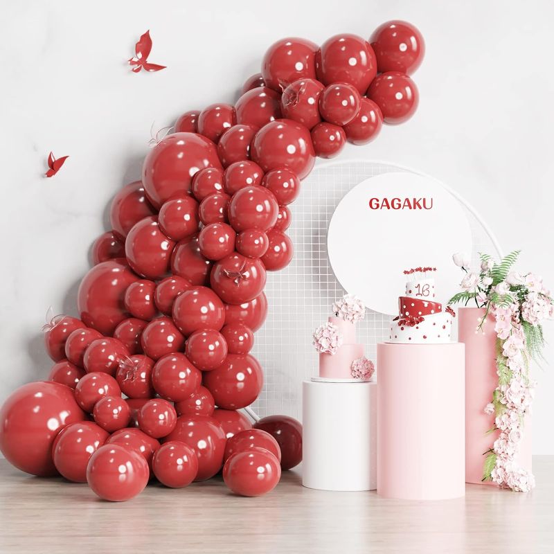 Photo 1 of 2 PACK- 60 Pack Red Balloons,Premium Red Party Latex Balloons,GAGAKU 18/12/5 Inch Different Sizes Red Balloons Garland Arch Kit forBirthday Party Wedding Valentine's Day Baby Shower Party Decoration
