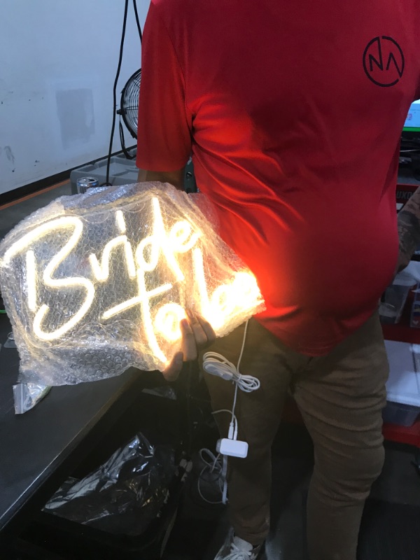 Photo 1 of FAXFSIGN Bride to be Neon Signs Warm White LED Neon Lights for Wall Decor Wedding USB Neon Light Signs for Bachelorette Engagement Party Bridal Shower Gifts J- warm bride