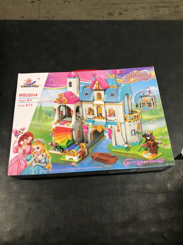 Photo 2 of Building Toy Deluxe Brick for Ages 6-12 Girls Boys,Princess Leah Lake Rainbow Castle Building Kit Castle Toy House Toys,Creative Building Toys,Recreat ???? Colored Castle